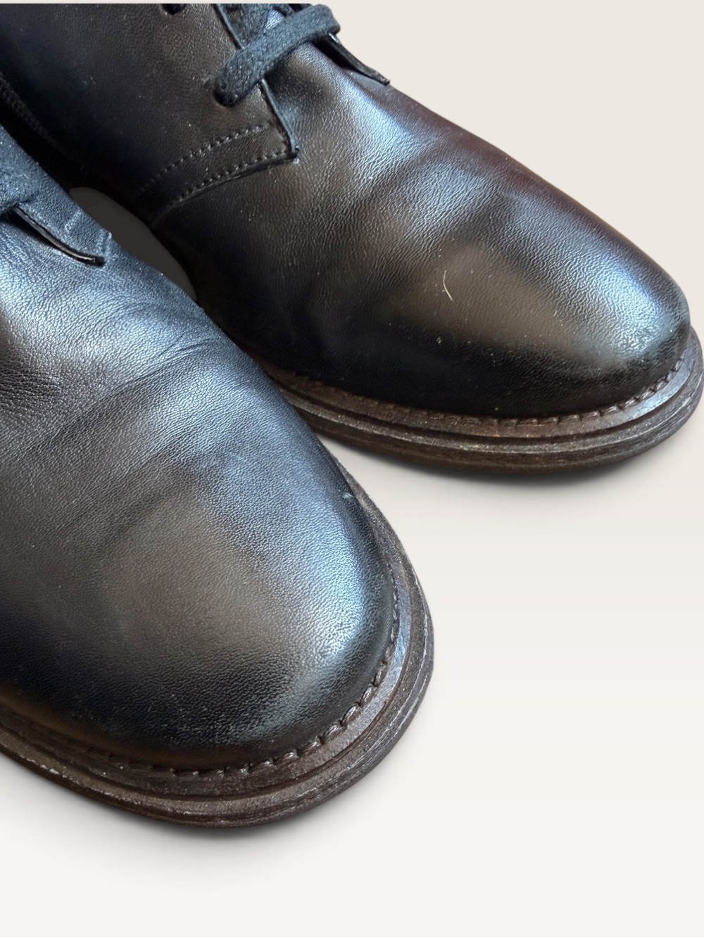 COLE HAAN buttery soft leather mid calf lace up boots NIKE AIR 7B black like NEW - Picture 5 of 7